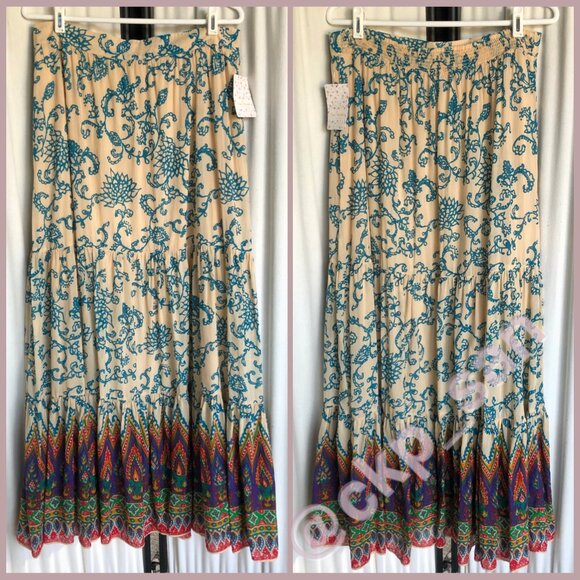 NWT Free People Sunrise Maxi Skirt Sz L